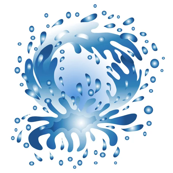 Splash Water Drops Flying Air Water Splashes Freshness — Stock Vector