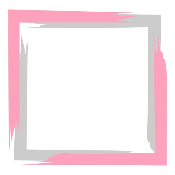 Cadre Rose Gris Pour Carte Postale Texte Sur Fond Blanc — Image vectorielle