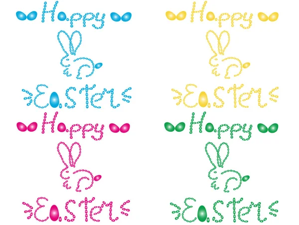 Happy Easter Rabbit Eggs — Stock Vector