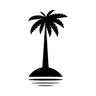 Palmiye tropikal ağaç seti simgeleri beyaz arkaplanda izole edilmiş siyah siluet çizimi