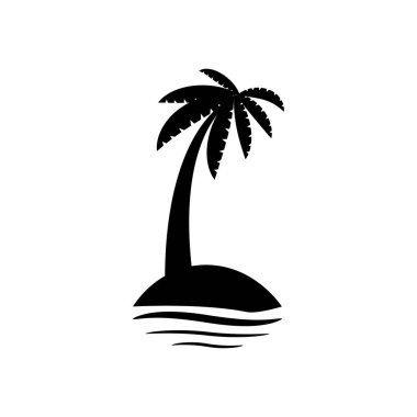 Palmiye tropikal ağaç seti simgeleri beyaz arkaplanda izole edilmiş siyah siluet çizimi