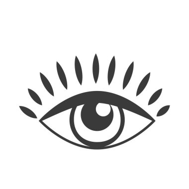 Esrarengiz sembol. Şeytani gözlü mistik ve büyülü bir tasarım.