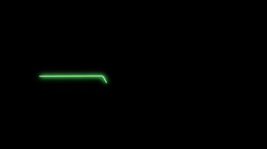 Kendi kendine çizilen mavi çizgi, karanlık bir arkaplanda Neon kalp atışı. Mat parlaklık ile neon titreşim işareti.