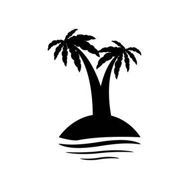 Palmiye tropikal ağaç seti simgeleri beyaz arkaplanda izole edilmiş siyah siluet çizimi