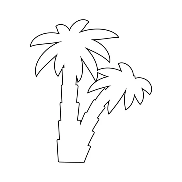 Palmera Tropical Conjunto Iconos Silueta Negra Ilustración Aislada Sobre Fondo — Vector de stock