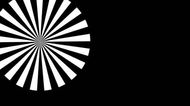 Υπνωτικό μαύρο και άσπρο φόντο. γεωμετρικά σχήματα. Αφηρημένη, αδιάλειπτη κίνηση βρόχο των λωρίδων. Υπνωτική απεικόνιση εικόνας. οπτική ψευδαίσθηση. — Αρχείο Βίντεο