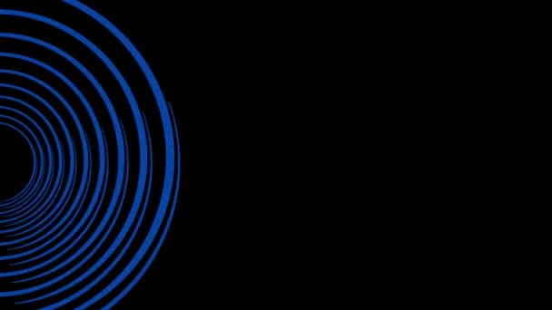 蓝色和紫色霓虹灯圈抽象的未来高科技运动背景 — 图库视频影像