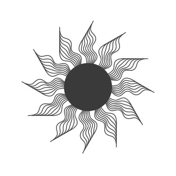 Simbolo Esoterico Design Mistico Magico Con Sole Mano Stelle Luna — Vettoriale Stock