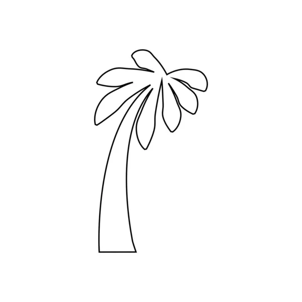 Palmový Tropický Strom Sada Ikon Černá Silueta Ilustrace Izolované Bílém — Stockový vektor