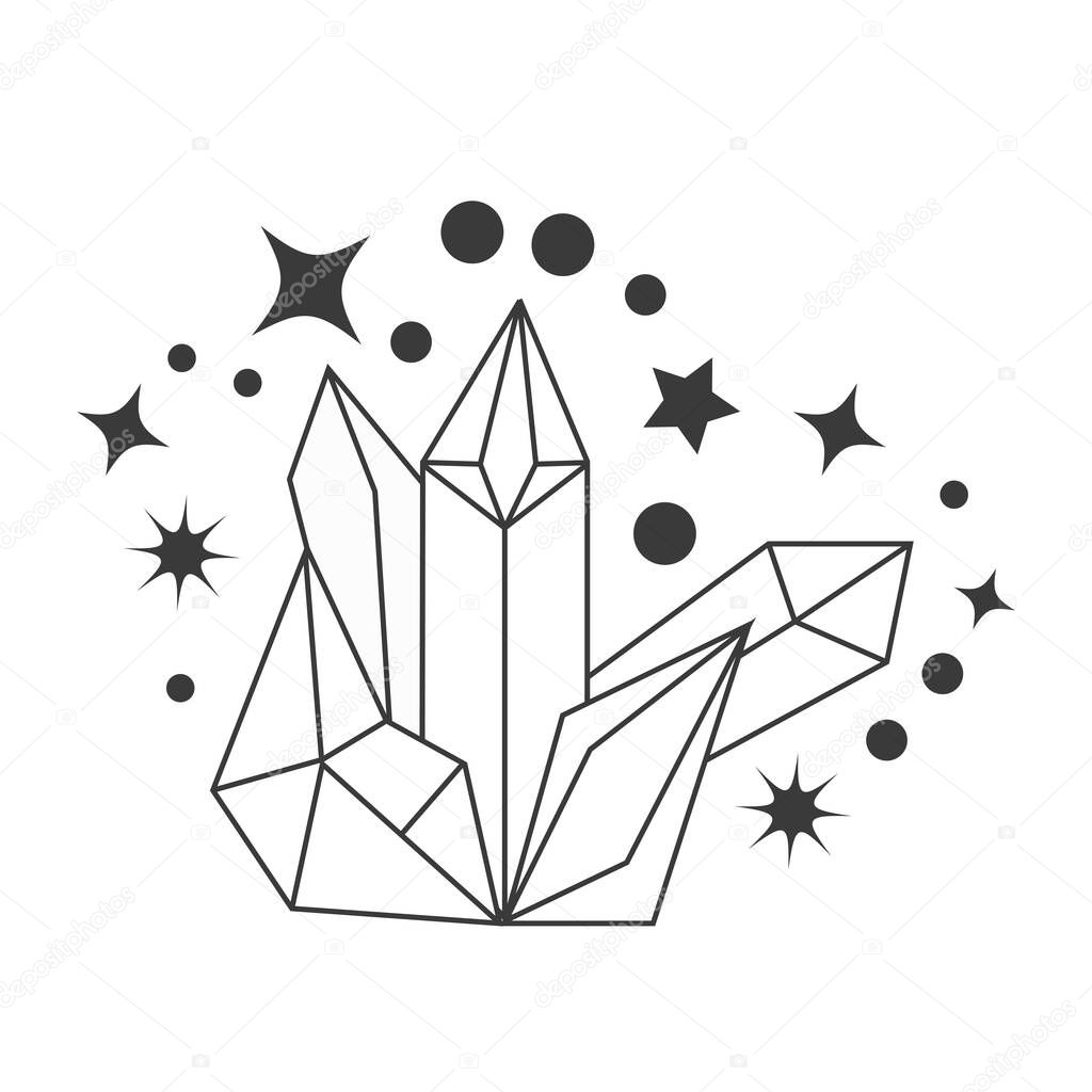 Esoteric symbols, alchemy and witchcraft art. Mystical and magical design