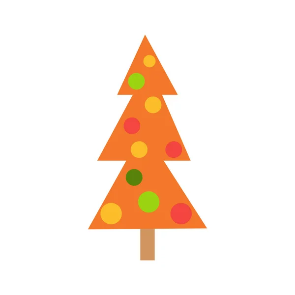 Árvore Natal Mão Que Desenha Abeto Enfeites Natal Cartaz Férias — Vetor de Stock