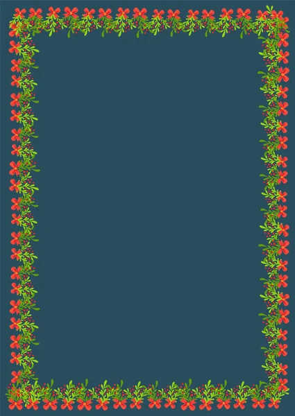 Сказочная Зима Иллюстрация Рамы Рождественских Растений Рисунок Открытки Плаката Фона — стоковый вектор