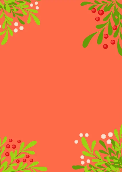 神奇的冬天圣诞植物框架的图解 明信片 背景图 — 图库矢量图片