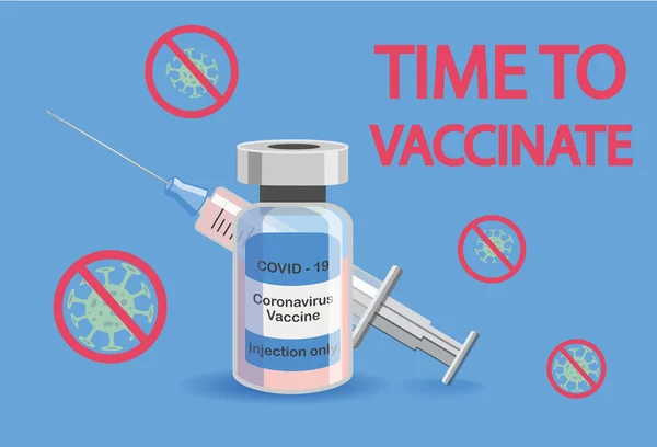 疫苗接种概念 免疫接种运动 疫苗的接种 保健和安全 注射器和疫苗瓶医疗 平面插图 — 图库矢量图片