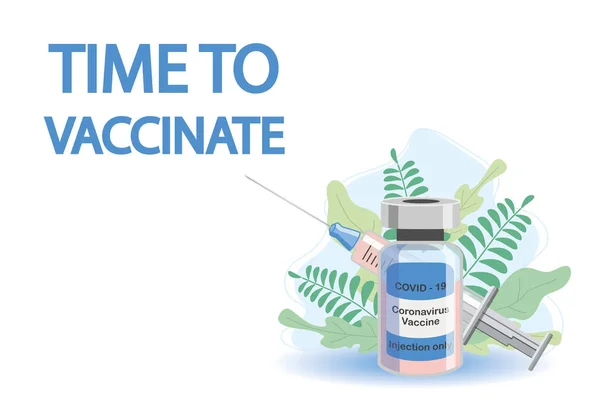 Conceito Vacinação Campanha Imunização Vacinação Contra Vacina Saúde Segurança Frasco —  Vetores de Stock