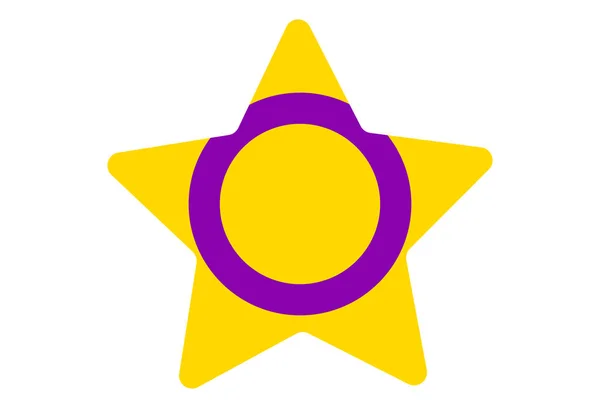 Lgbtプライドの旗 Intersex Pride 多色の平和旗運動 オリジナルカラーシンボル — ストックベクタ