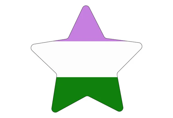 Hbtq Stolthet Flagga Genderqueer Pride Flerfärgad Fredsflagga Rörelse Original Färger — Stock vektor