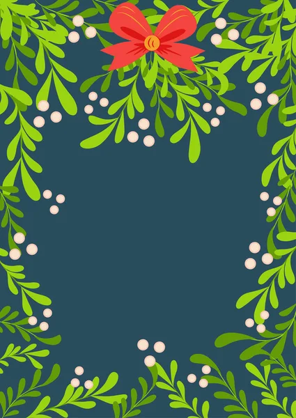 素晴らしい冬だ クリスマスの植物のフレームのイラスト 絵葉書 ポスター — ストックベクタ