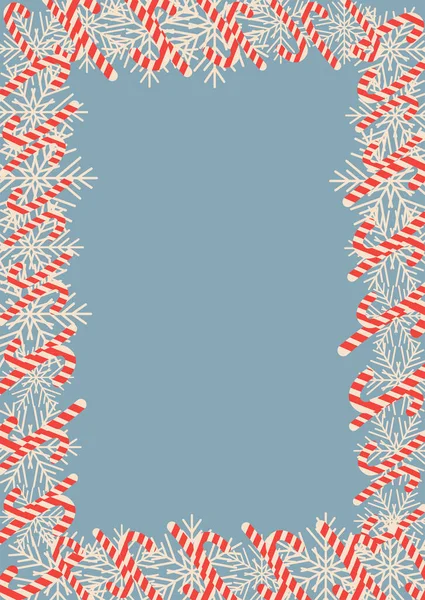 Mesés Tél Illusztrációja Karácsonyi Növények Keret Képeslap Poszter Háttér Rajzolása — Stock Vector