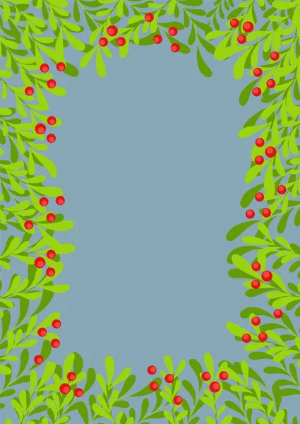 Hiver Fabuleux Illustration Cadre Des Plantes Noël Dessin Pour Carte — Image vectorielle