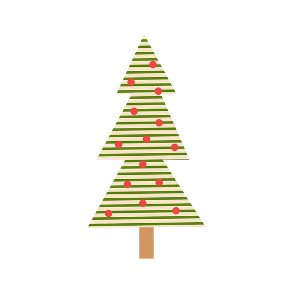 圣诞节的树 手绘冷杉 圣诞装饰品 印有圣诞标志的假日海报 — 图库矢量图片