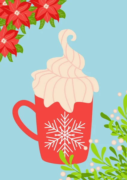 Modèles Noël Bonne Année Style Rétro Tendance Modèle Conception Tasse — Image vectorielle