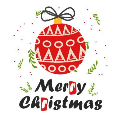 Noel balosu ve dekorasyon unsurları, içinde harfler, tebrik kartı, poster ya da baskı olan Mutlu Noeller retro posteri..