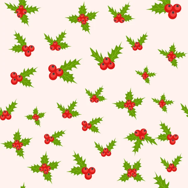 无缝隙圣诞图案 有云杉 绿叶和白杨树 — 图库矢量图片