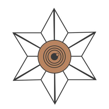 Esrarengiz sembol. Şeytani gözlü mistik ve büyülü bir tasarım.