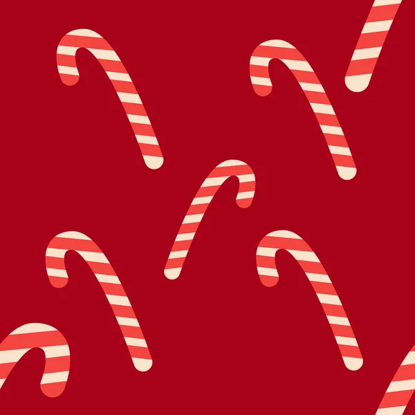 Rayures Canne Bonbons Noël Motif Sans Couture Rouge Blanc Fond — Image vectorielle
