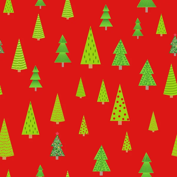 Modèle Sans Couture Noël Avec Des Arbres Noël Différentes Tailles — Image vectorielle