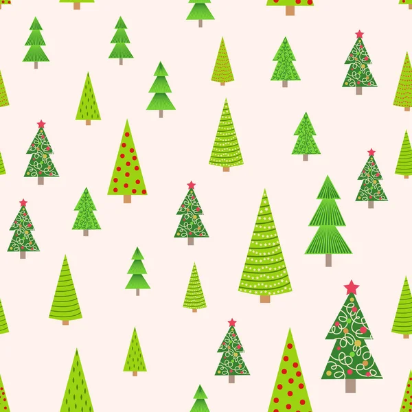 Modèle Sans Couture Noël Avec Des Arbres Noël Différentes Tailles — Image vectorielle