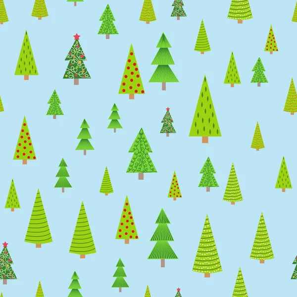 Fondo Navidad Sin Costuras Con Árboles Navidad Decorativos — Vector de stock