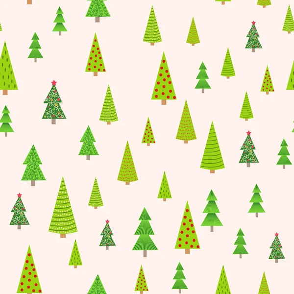 Fondo Navidad Sin Costuras Con Árboles Navidad Decorativos — Archivo Imágenes Vectoriales