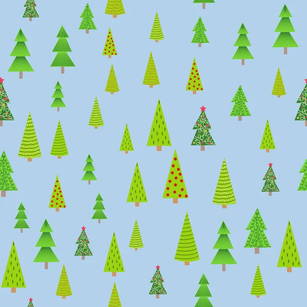 Fond Noël Sans Couture Avec Des Arbres Noël Décoratifs — Image vectorielle