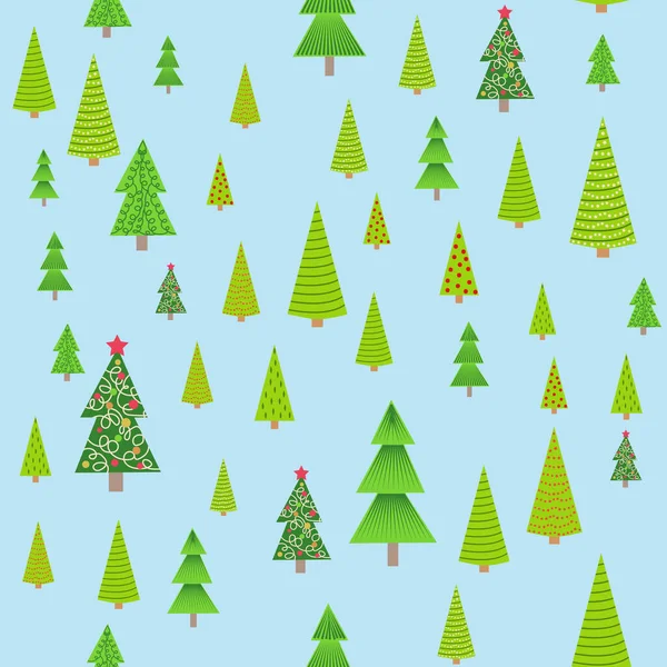 Fond Noël Sans Couture Avec Des Arbres Noël Décoratifs — Image vectorielle