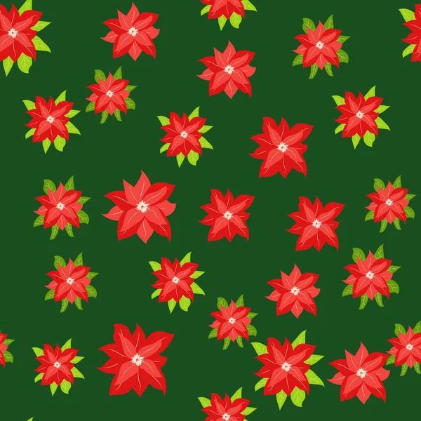 Nahtloses Muster Mit Handgezeichneten Weihnachtssternen Wiederholender Hintergrund Für Verpackungspapier Stoff — Stockvektor