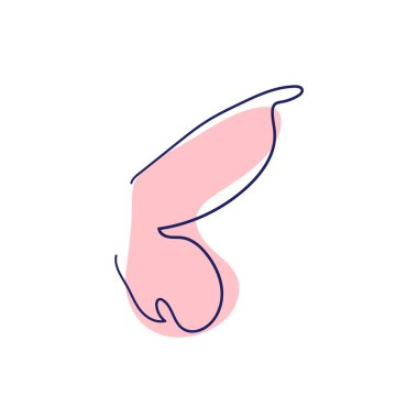 Kelebek kanadının sürekli çizim elementi, dekoratif element. Moda taslak biçiminde hayvan şekli illüstrasyonu.