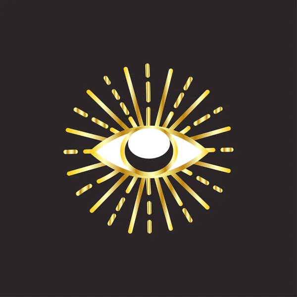 Κακός Χρυσός Ματιών Απομονωμένος Μαγεία Μαγεία Απόκρυφο Σύμβολο Hamsa Μάτι — Διανυσματικό Αρχείο