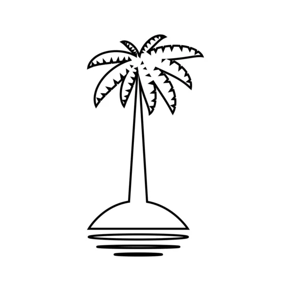 Palmera Tropical Conjunto Iconos Silueta Negra Ilustración Aislada Sobre Fondo — Archivo Imágenes Vectoriales