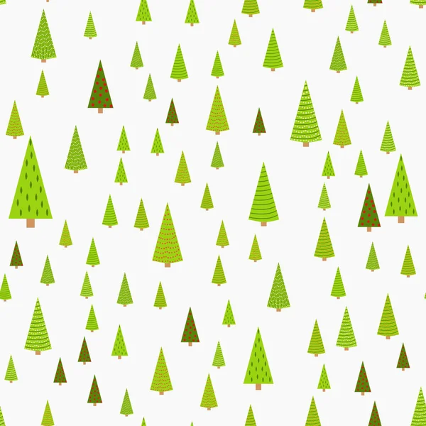 Winter Seamless Pattern Fir Trees Και Πεύκα Στο Χιόνι Κωνοφόρο — Διανυσματικό Αρχείο