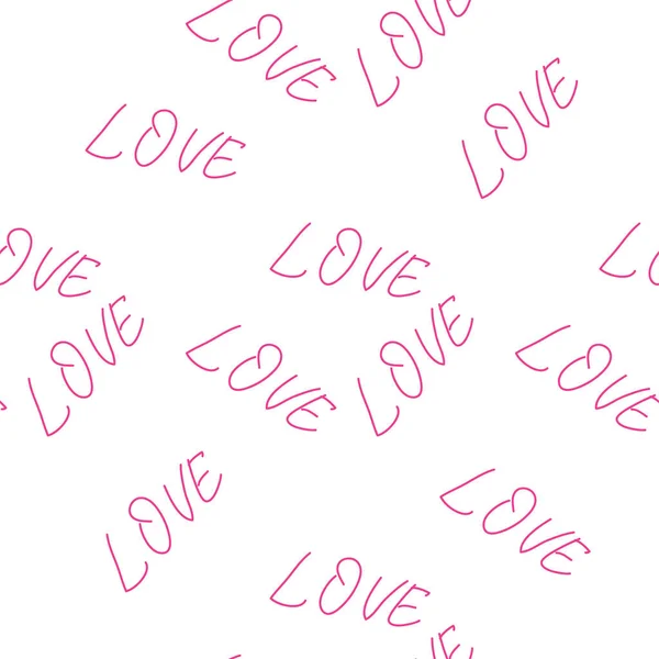 Love You Hearts Romantische Musterillustration Isoliert Auf Weiß Nahtloses Schwarz — Stockvektor