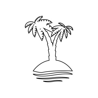 Palmiye tropikal ağaç seti simgeleri beyaz arkaplanda izole edilmiş siyah siluet çizimi