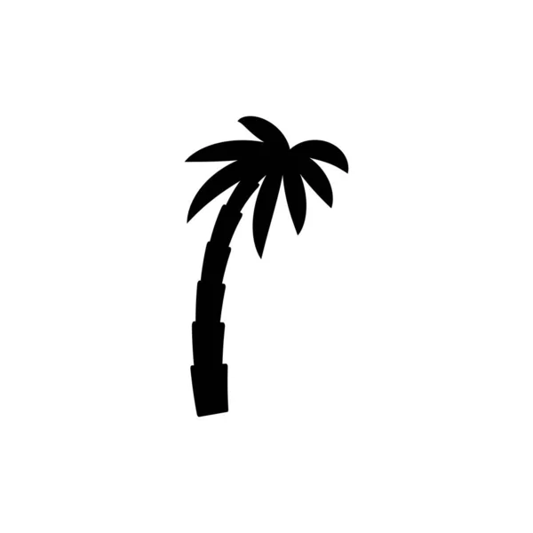 Tropical Palm Trees Leaves Mature Young Plants Black Silhouettes Isolated — Stock Vector