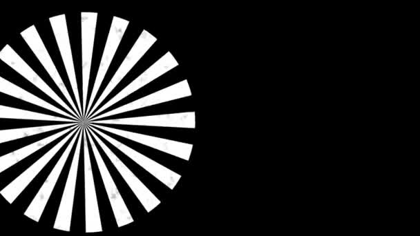 Hipnotyczne czarno-białe tło. kształty geometryczne. Abstrakcyjna, płynna animacja pasków. hipnotyczna wizualizacja obrazu. iluzja optyczna. — Wideo stockowe