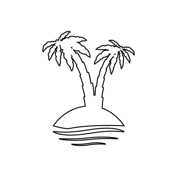 Palmier Arbre Tropical Ensemble Icônes Silhouette Noire Illustration Isolé Sur — Image vectorielle