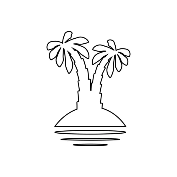 Palmera Tropical Conjunto Iconos Silueta Negra Ilustración Aislada Sobre Fondo — Vector de stock