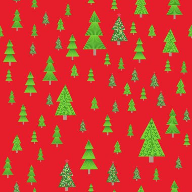 Noel ağacı pürüzsüz desen. Kış ormanı, çam ağaçları ve kar taneleri. Kumaş, ambalaj kağıdı ya da duvar kağıdı için baskı. Yeni yılı kutluyoruz. Noel deseni.