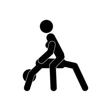 Çizgi film seks pozları. Tutku Erotiği kavramı. Kamasutra, sevişmek için yarım yamalak pozlar. Yin ve Yang, kadın ve erkek birbirlerini seviyorlar.