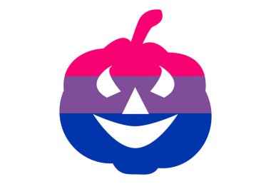 LGBT gurur bayrağı, Biseksüel gurur. Çok renkli barış bayrağı hareketi. Orijinal renk sembolü. Balkabağı şekilli, Cadılar Bayramı Jack